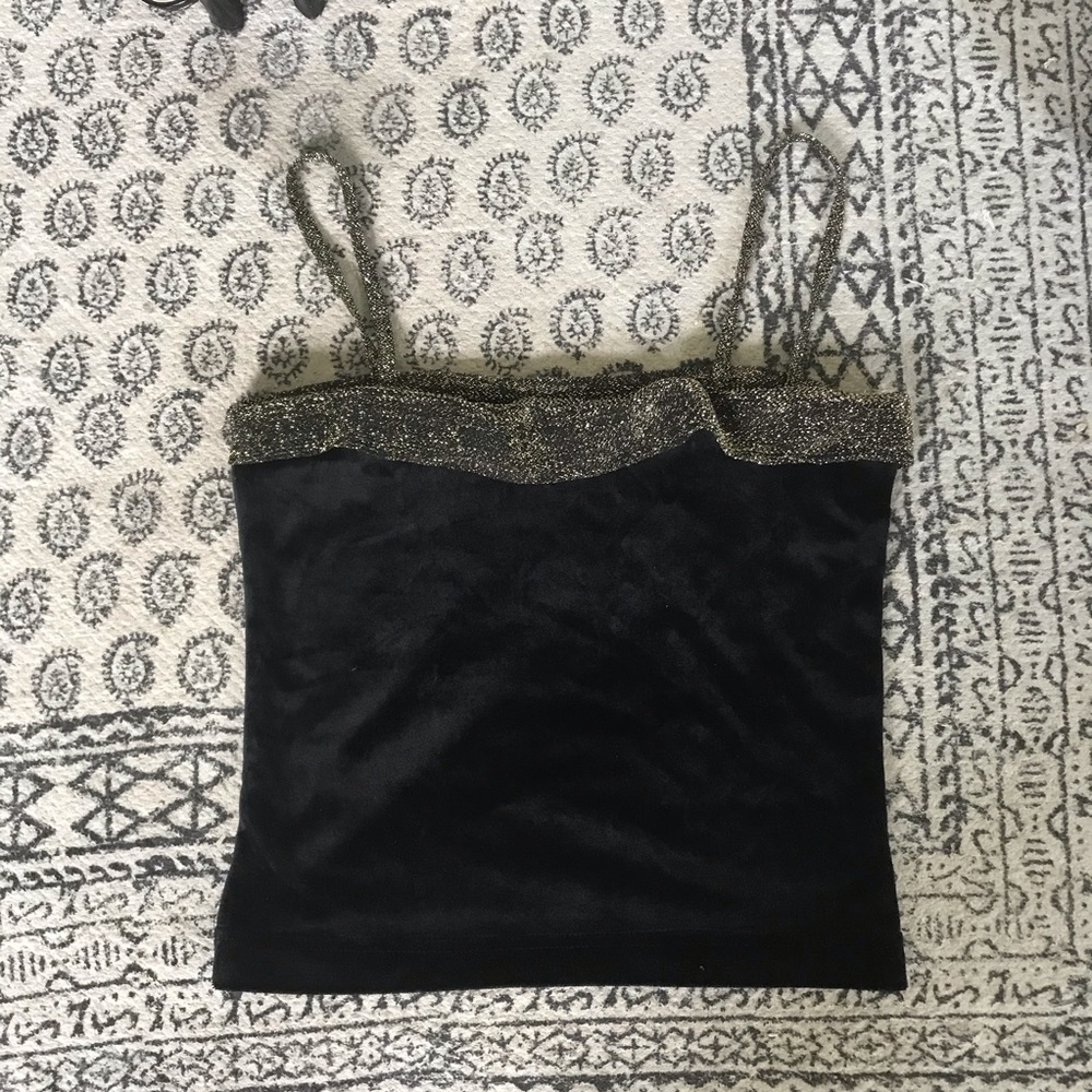 Cropped velvet top with gold detail vintage